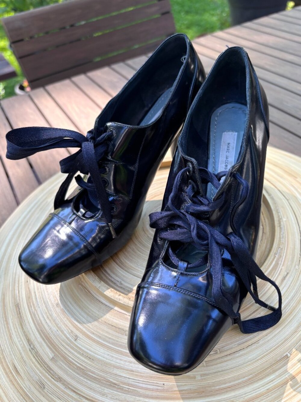 Marc Jacobs Navy Women's Shoes Size 7.5 Round Heel 4 Inches. EXCELLENT CONDITION - Picture 2 of 13